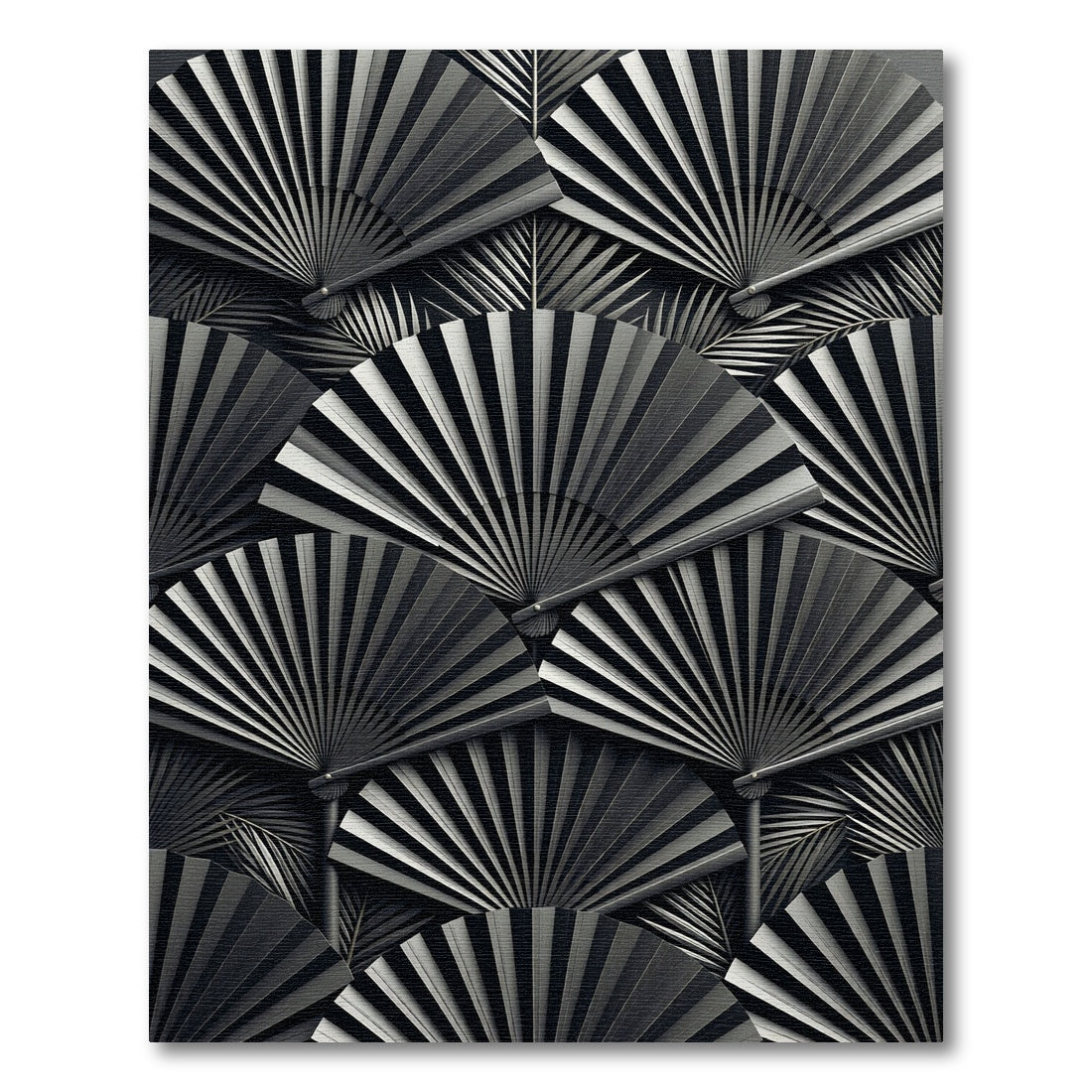 Monochromatic Fan Foliage Abstract Rug