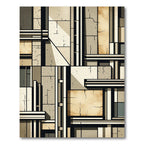 Modern Geometric Beige Slate Rug