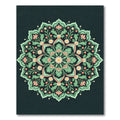 Green Coral Floral Mandala Ornament Jewel Rug