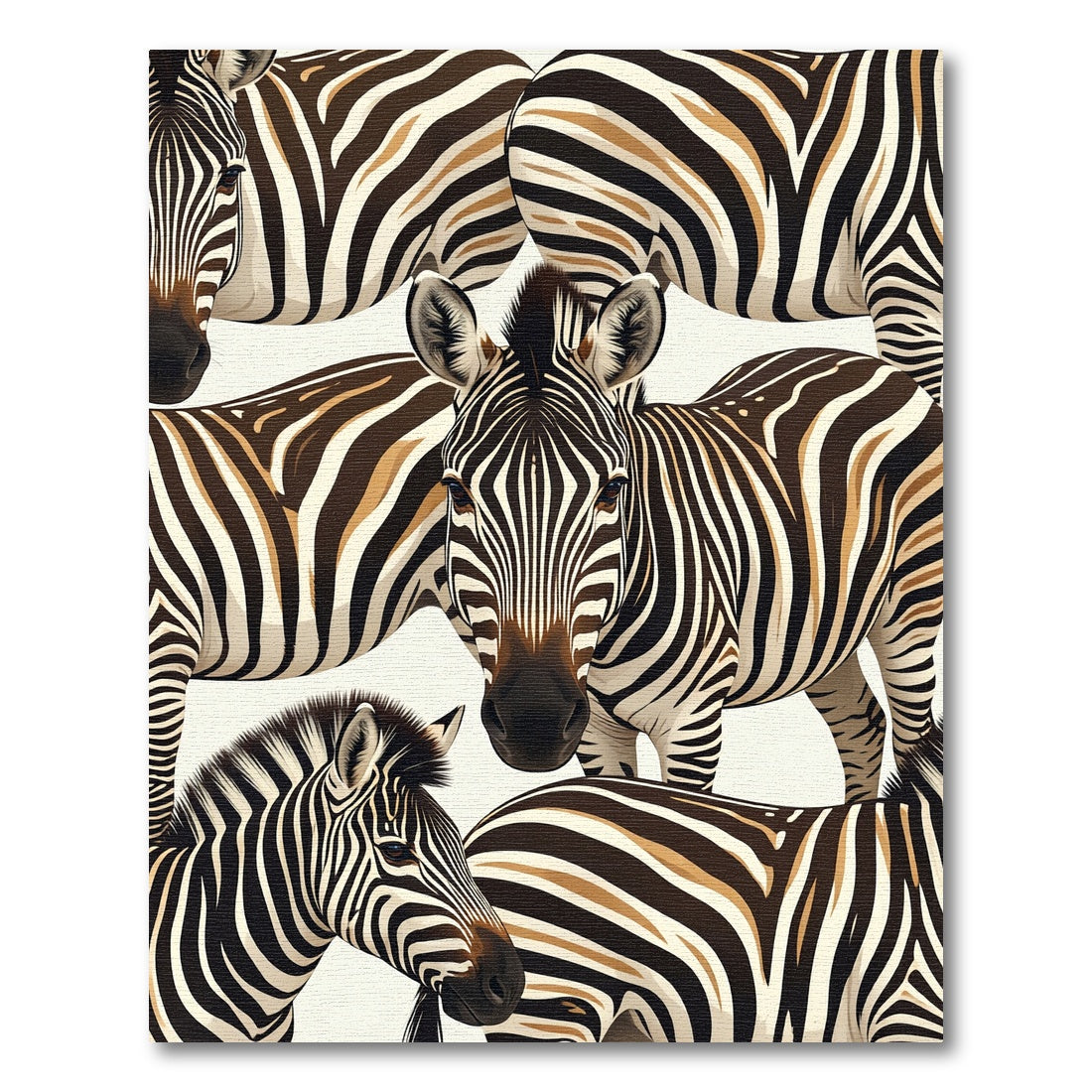 Monochrome Zebra Stripe Animal Illustration Rug