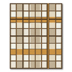 Modern Grid Earth Tone Geometric Rug