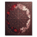 Ornate Crimson Floral Mandala Filigree Rug