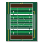 Green Football Field Athletic Stadium Rug