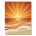 Radiant Sunburst Over Warm Ocean Waves Rug