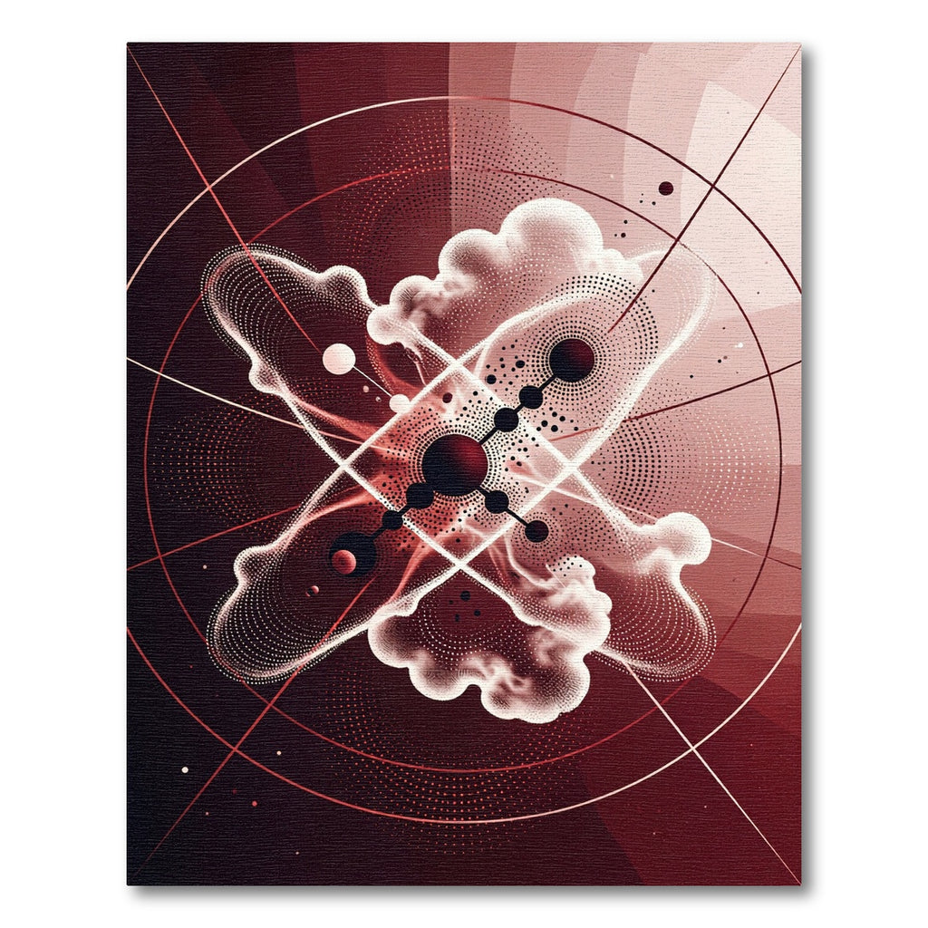 Crimson Abstract Stardust Galaxy Rug