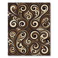 Rich Brown Swirl Scrollwork Tapestry Rug