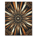 Abstract Celestial Starburst Golden Bronze Rug