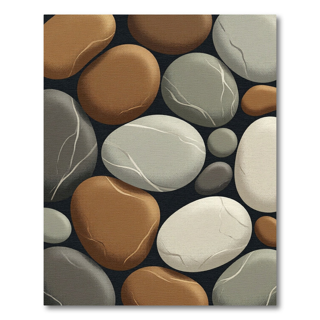 Earthy Tones Neutral Stone Pebble Rug