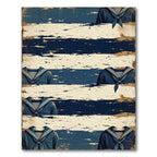 Vintage Maritime Sailor Navy Striped Uniform Rug