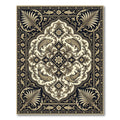 Ornate Black Gold Fish Medallion Rug