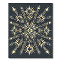Golden Teal Starburst Diamond Medallion Rug