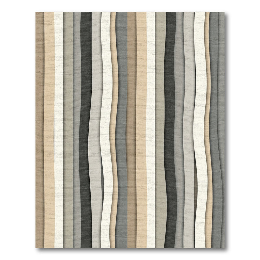 Neutral Wavy Stripe Composition Rug