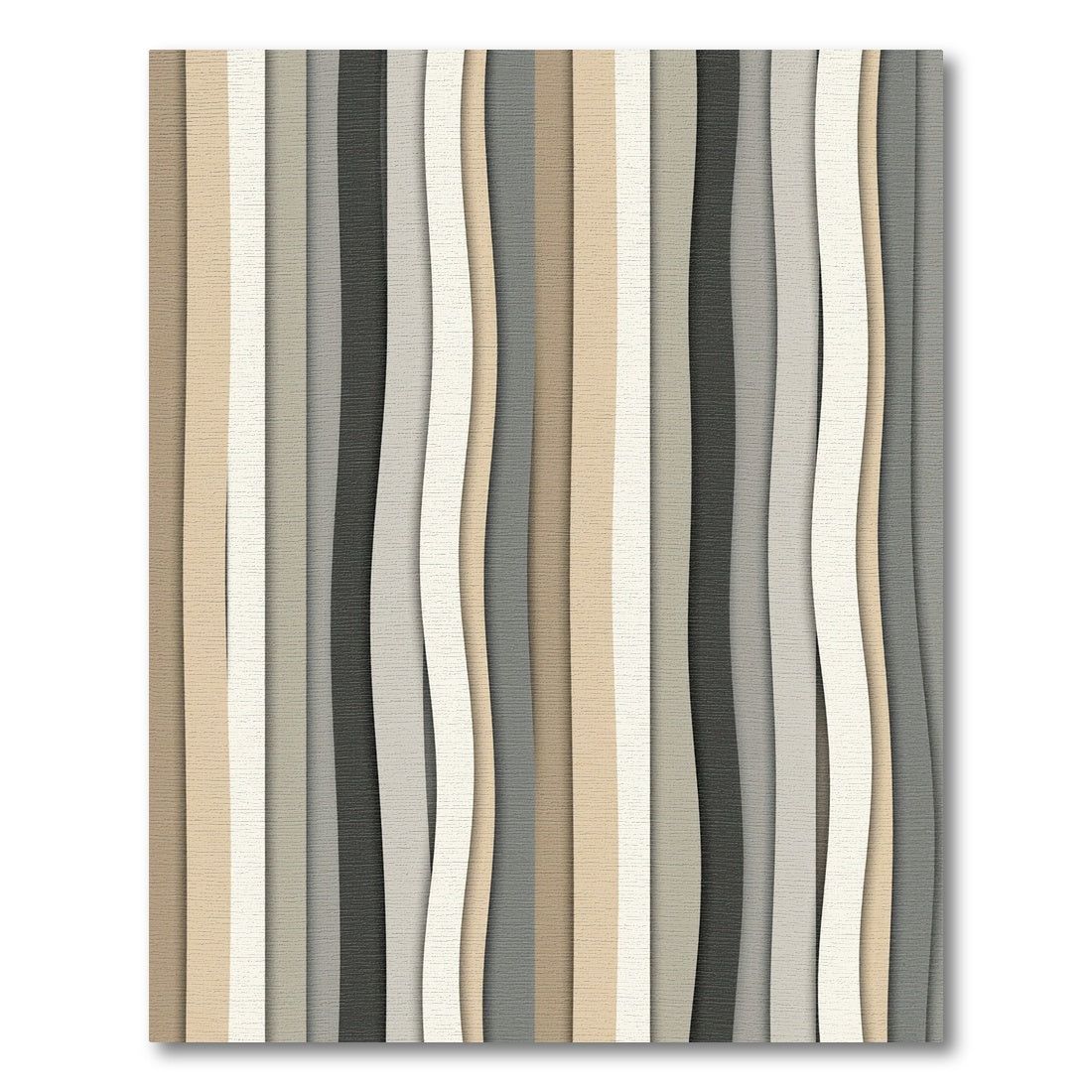 Neutral Wavy Stripe Composition Rug