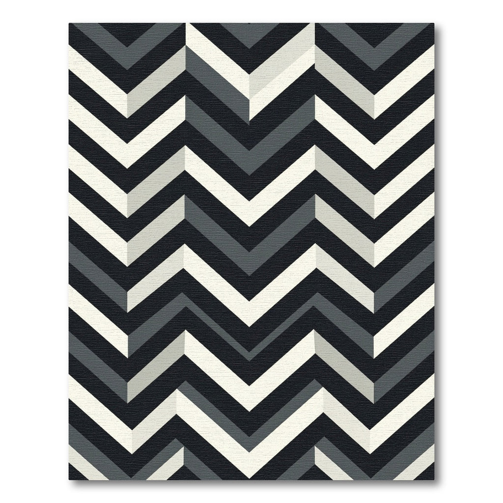Monochrome Geometric Chevron Zigzag Art Rug