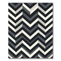 Monochrome Geometric Chevron Zigzag Art Rug