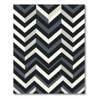 Monochrome Geometric Chevron Zigzag Art Rug