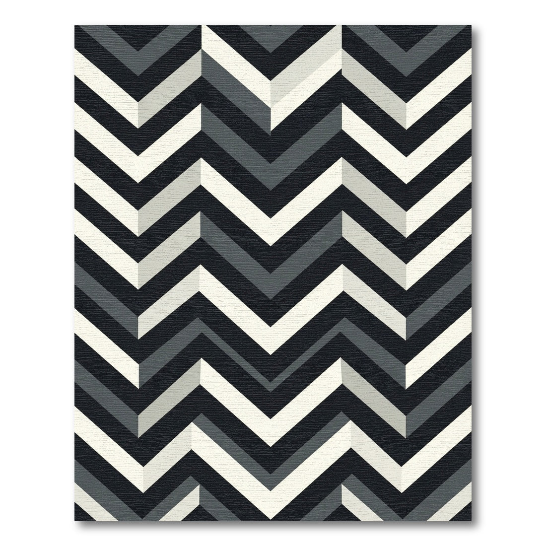 Monochrome Geometric Chevron Zigzag Art Rug