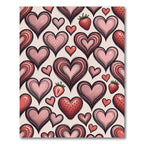 Pink Hearts and Strawberries Composition Rug