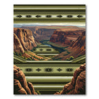 Earthy Canyon Landscape Geometric Star Rug