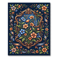 Ornate Floral Medallion Blue Rug