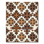 Earthy Brown Tribal Cross Geometric Rug