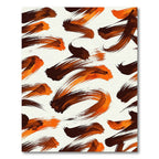 Dynamic Amber Brush Stroke Swirl Rug