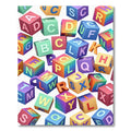 Vibrant Multi-Color Floating Alphabet Blocks Rug