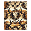 Desert Bull Skull Southwestern Geometric Art Rug