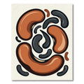 Earthy Abstract Bean Shape Swirl Rug