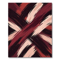 Abstract Crimson and Blush Brush Strokes Rug