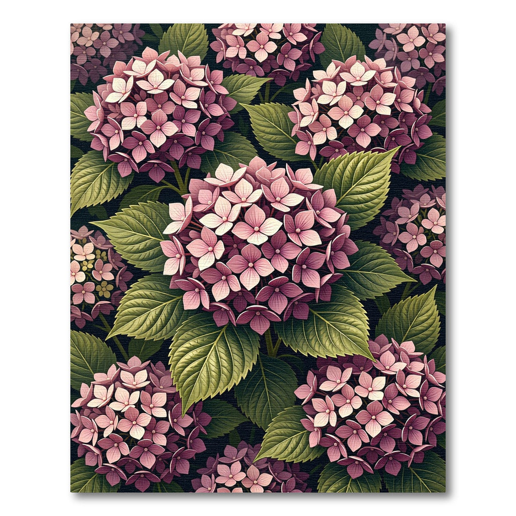 Romantic Blush Hydrangea Floral Garden Rug