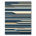 Modern Navy Beige Wave Stripes Rug