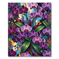 Rich Purple Orchids Abstract Splash Rug