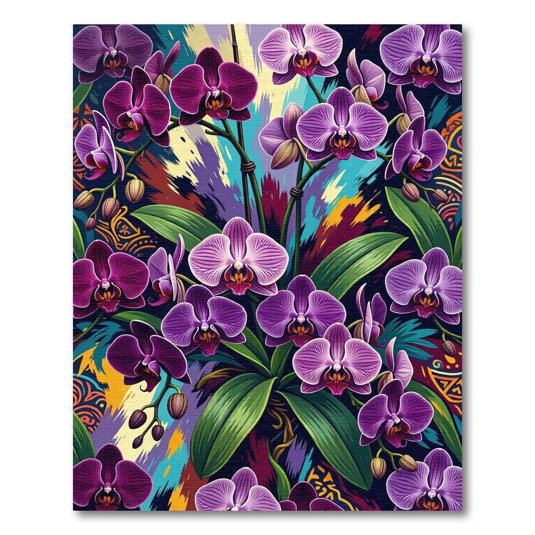 Rich Purple Orchids Abstract Splash Rug
