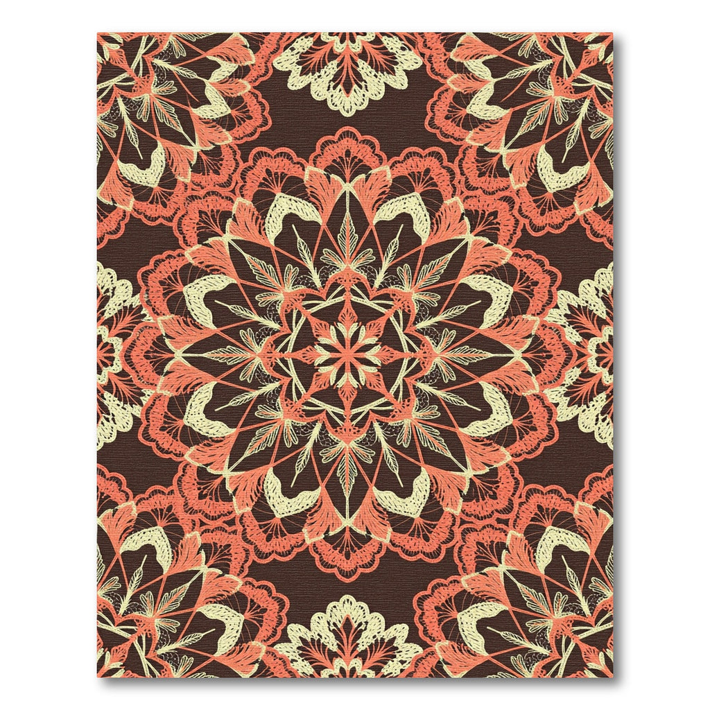 Coral Lace Mandala Radiating Bloom Rug
