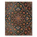 Midnight Navy Orange Floral Mandala Rug