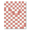 Modern Pink and White Checkered Rug