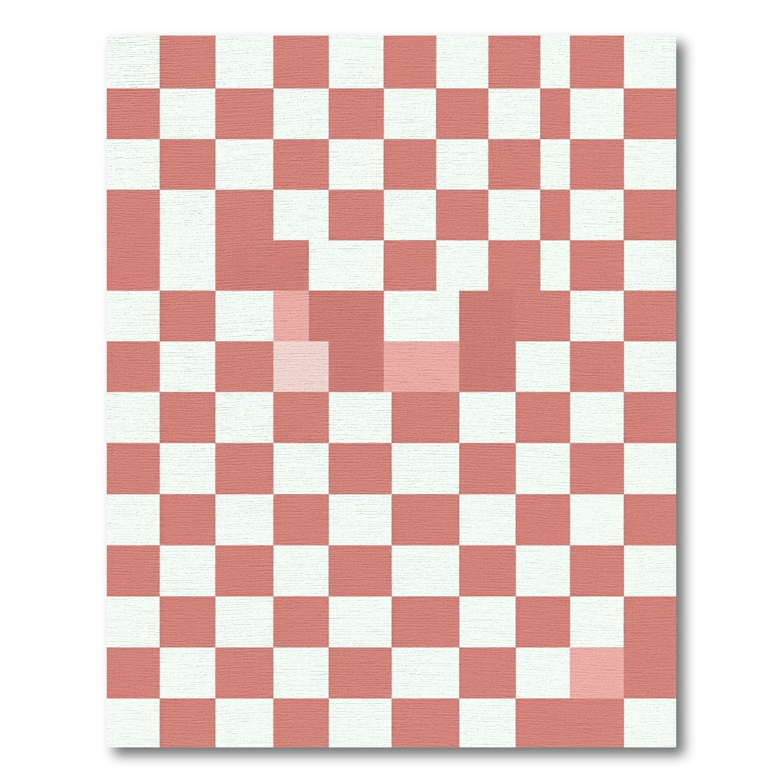 Modern Pink and White Checkered Rug
