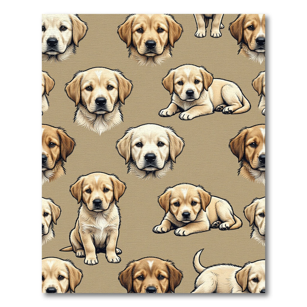Adorable Golden Retriever Puppy Cream Rug