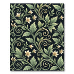 Elegance Sage Cream Floral Scroll Rug