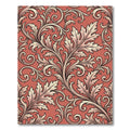 Ornate Coral Acanthus Leaf Scroll Rug
