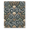 Ornate Shell Scrollwork Aubergine Rug