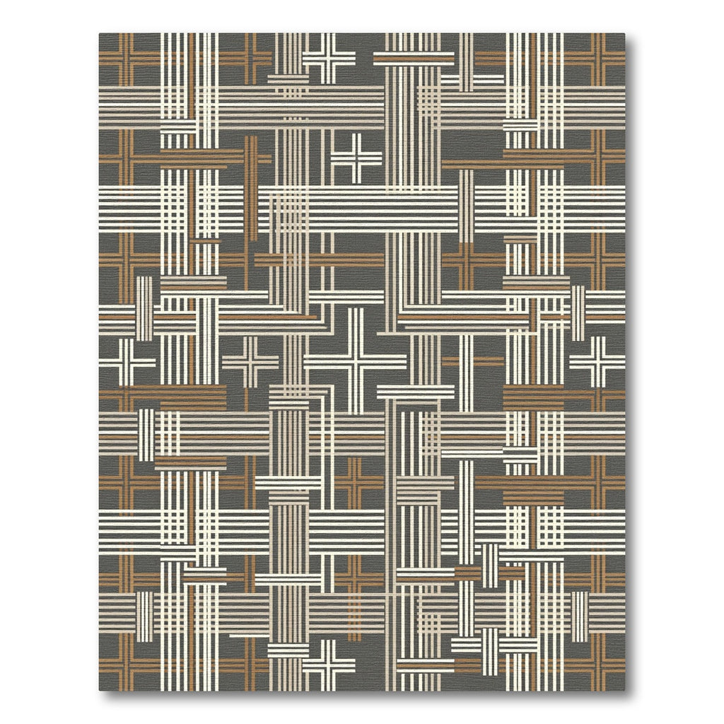 Dark Gray Intersecting Stripe Rug