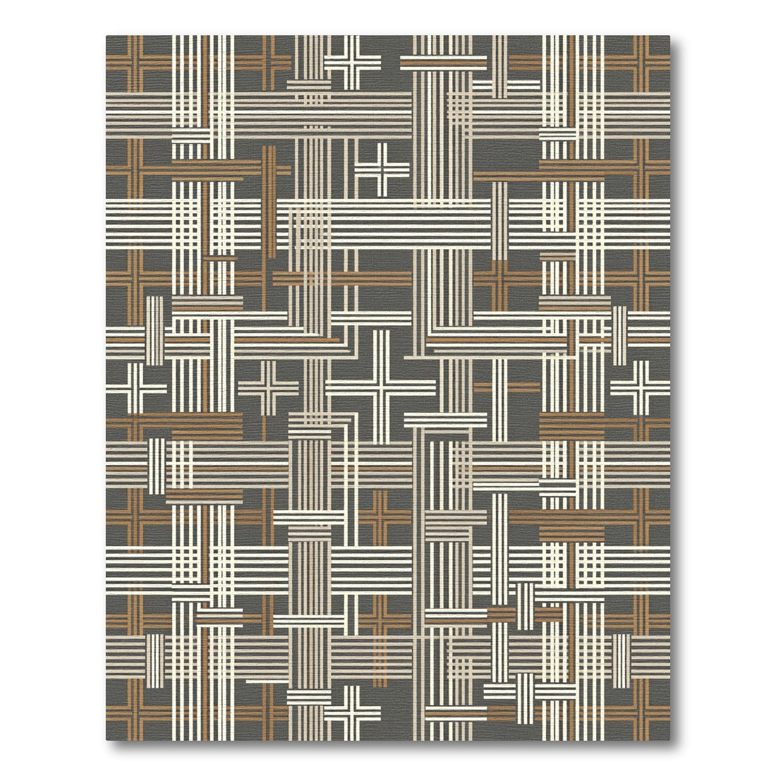 Dark Gray Intersecting Stripe Rug