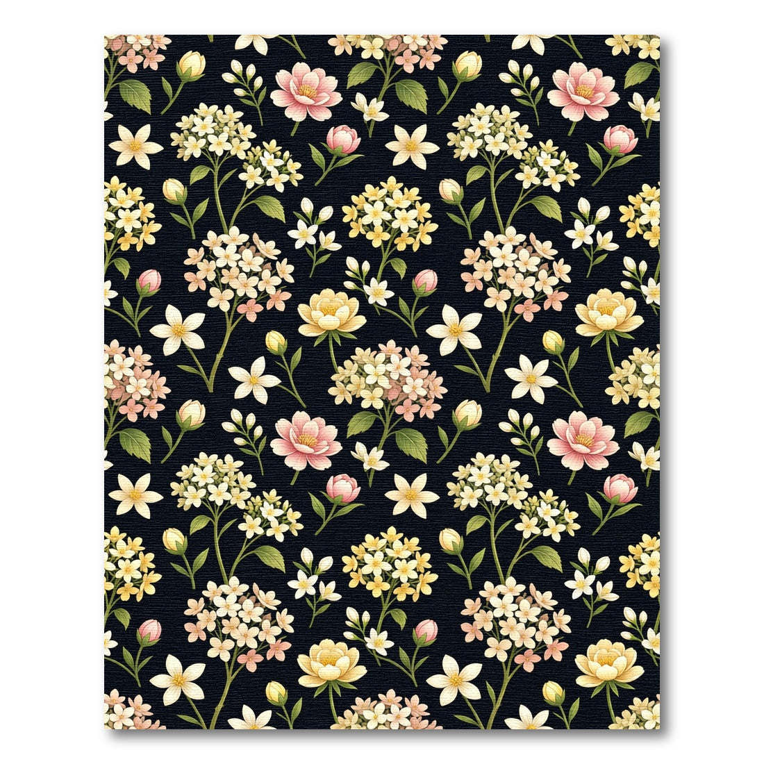 Pink Yellow Floral Garden Arrangement Rug