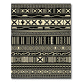 Black Beige Tribal Chain Stripes Rug