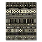 Black Beige Tribal Chain Stripes Rug