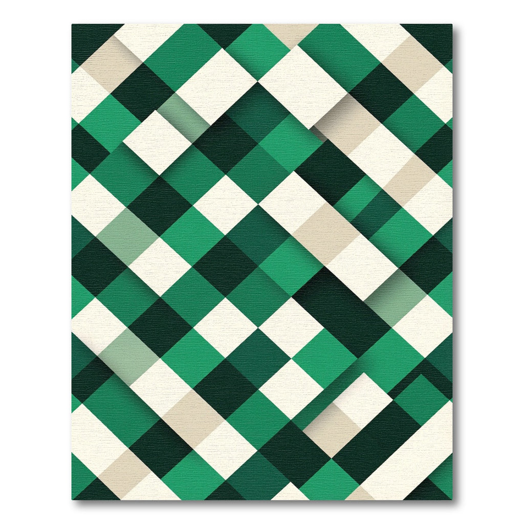 Emerald Green Diamond Lattice Rug