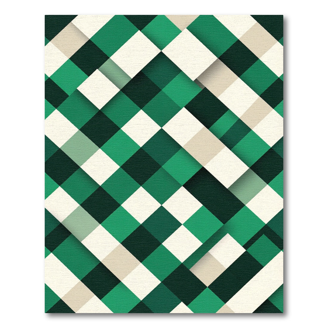 Emerald Green Diamond Lattice Rug