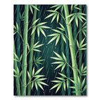 Lush Green Tropical Bamboo Rainfall Rug